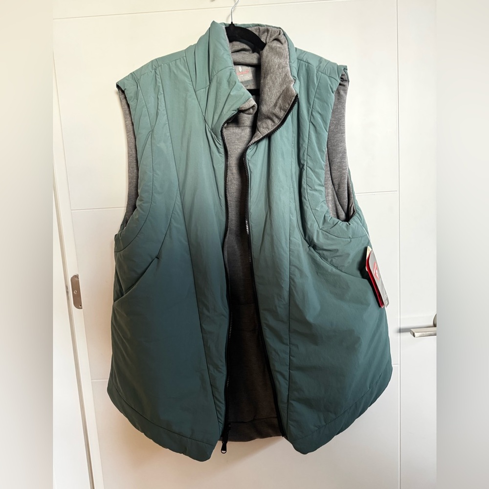 Free People Movement Slalom Reversible Fleece Vest Stellar Green Grey - Picture 2 of 6